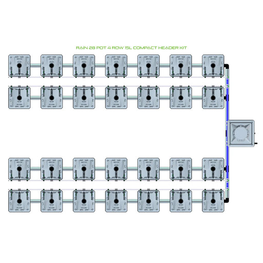 Alien Hydroponics RAIN 28 Pot 4 Row Kit