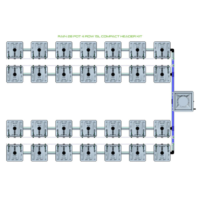 Alien Hydroponics RAIN 28 Pot 4 Row Kit