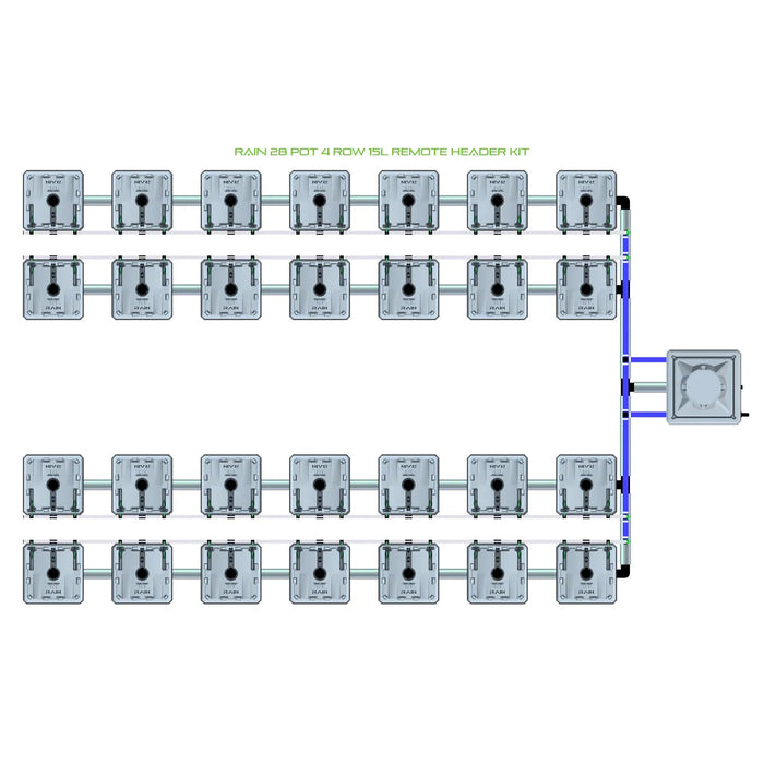 Alien Hydroponics RAIN 28 Pot 4 Row Kit