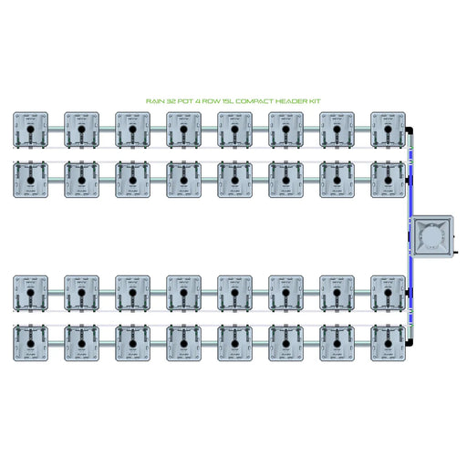 Alien Hydroponics RAIN 32 Pot 4 Row Kit
