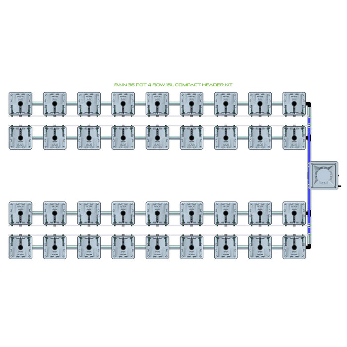 Alien Hydroponics RAIN 36 Pot 4 Row Kit