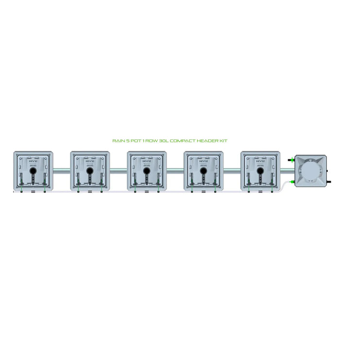 Alien Hydroponics RAIN 5 Pot 1 Row Kit