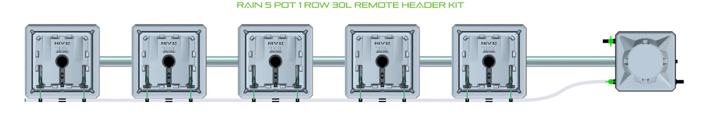 Alien Hydroponics RAIN 5 Pot 1 Row Kit