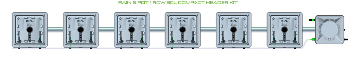 Alien Hydroponics RAIN 6 Pot 1 Row Kit