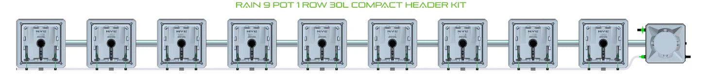 Alien Hydroponics RAIN 9 Pot 1 Row Kit