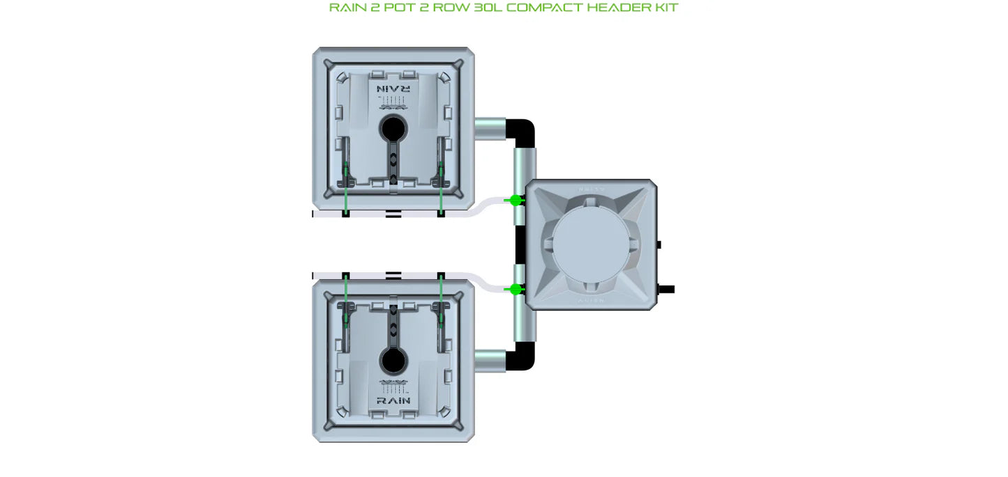 Alien Hydroponics RAIN 2 Pot 2 Row Kit