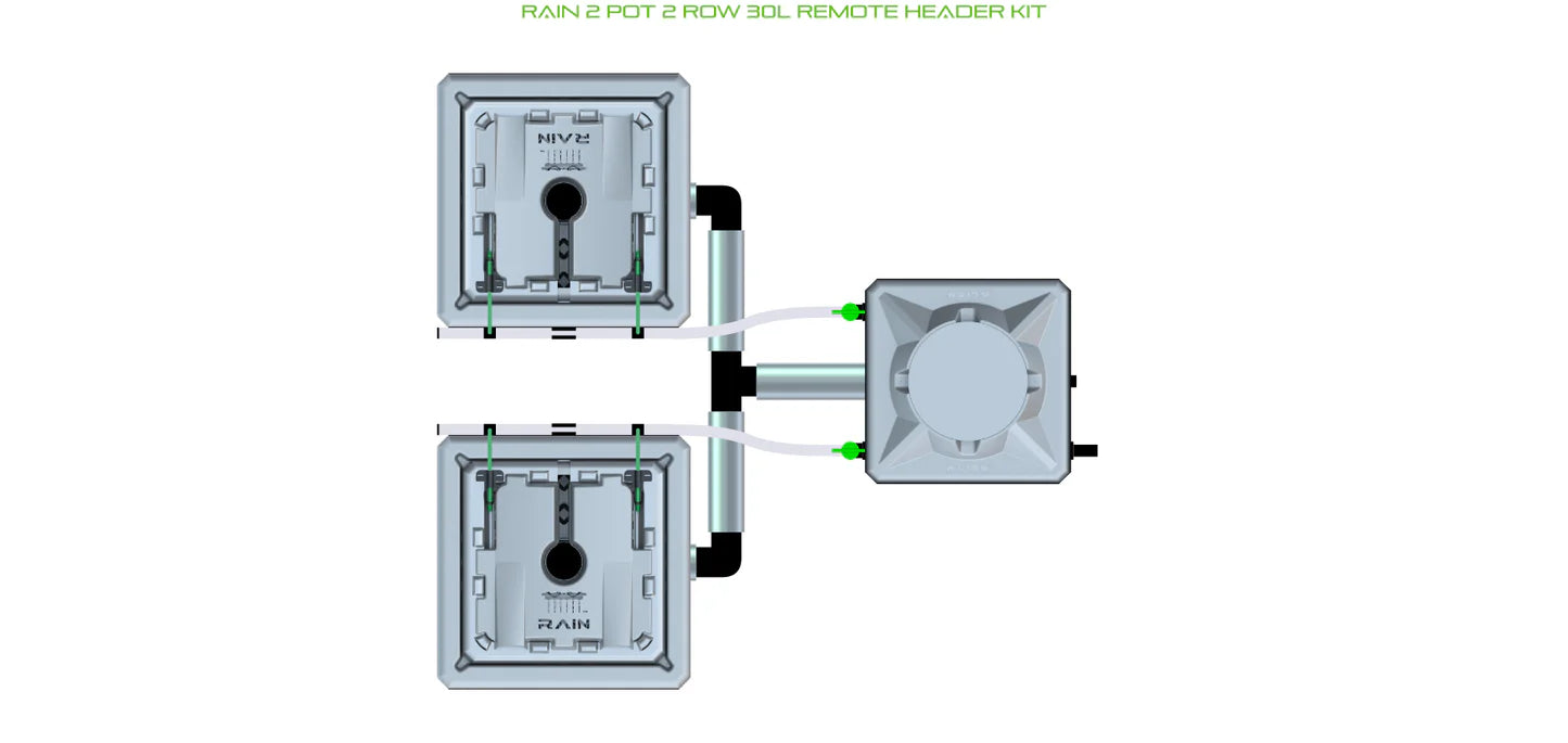 Alien Hydroponics RAIN 2 Pot 2 Row Kit