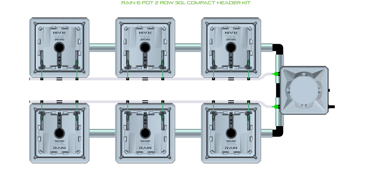 Alien Hydroponics RAIN 6 Pot 2 Row Kit