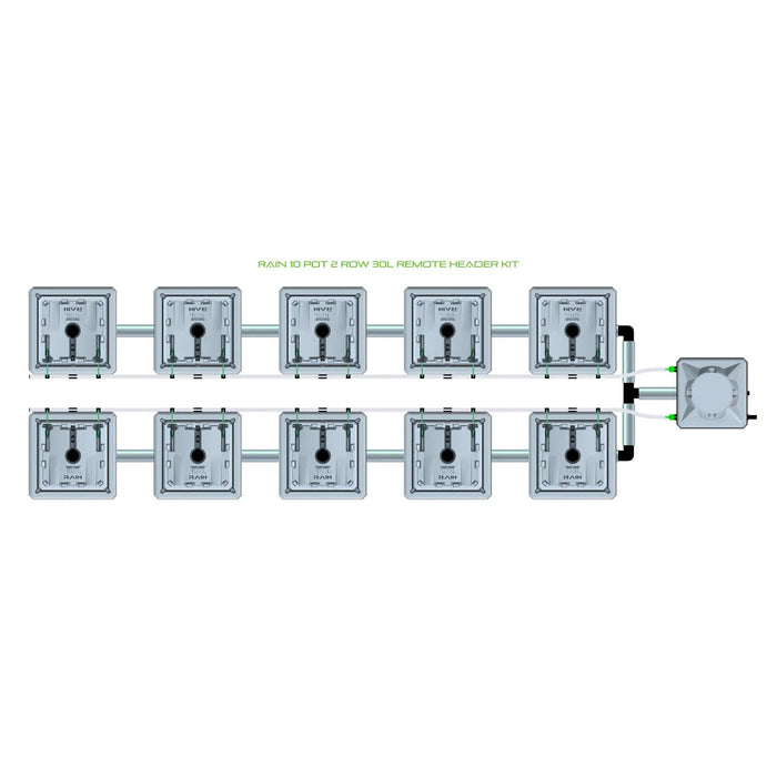 Alien Hydroponics RAIN 10 Pot 2 Row Kit