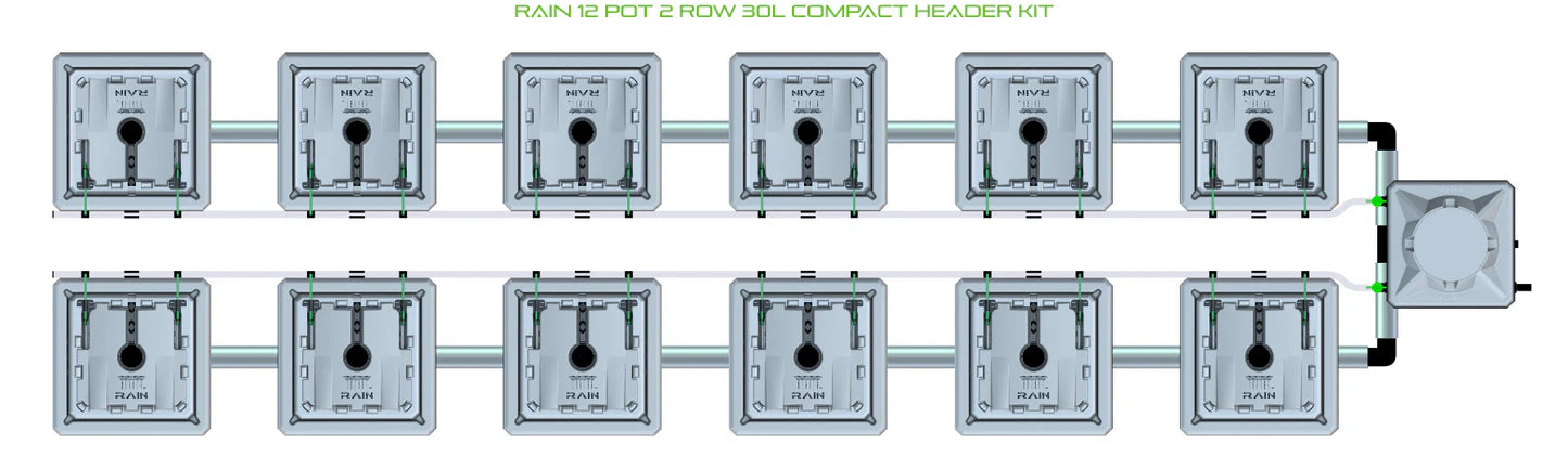 Alien Hydroponics RAIN 12 Pot 2 Row Kit