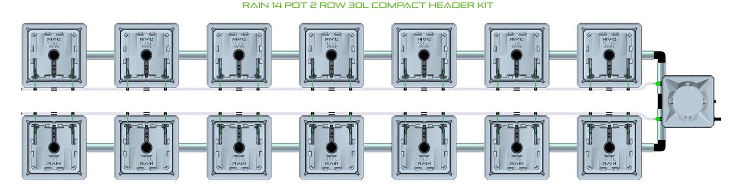 Alien Hydroponics RAIN 14 Pot 2 Row Kit