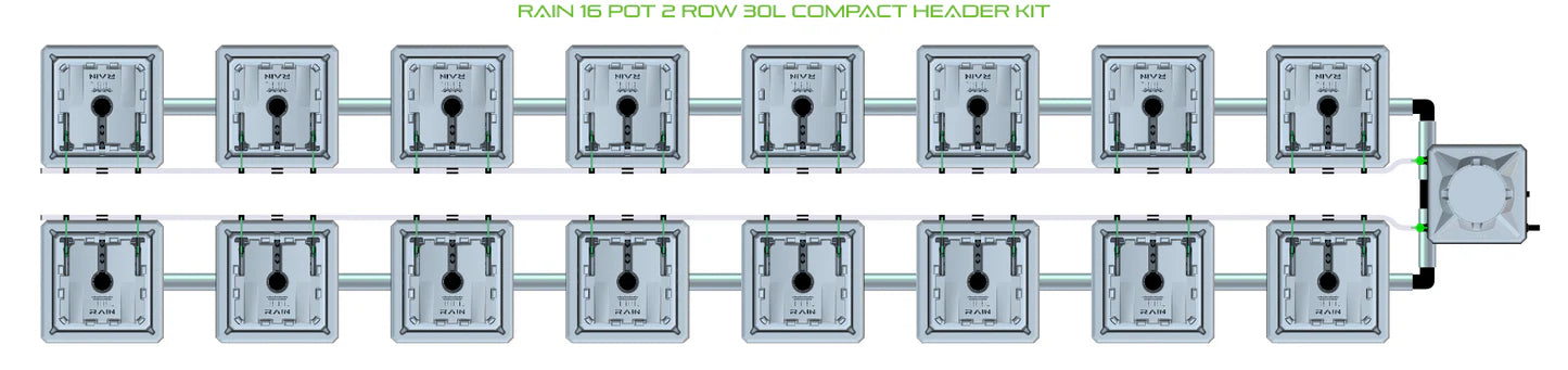 Alien Hydroponics RAIN 16 Pot 2 Row Kit