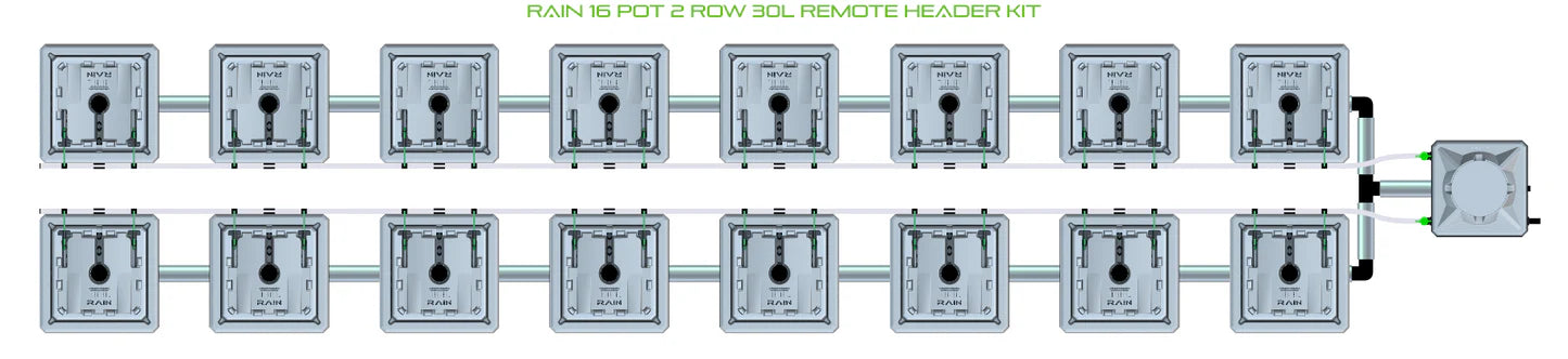 Alien Hydroponics RAIN 16 Pot 2 Row Kit