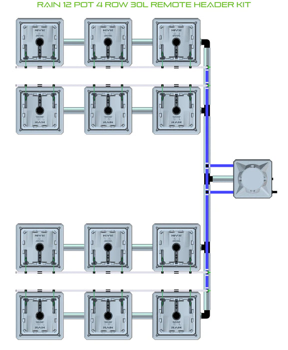 Alien Hydroponics RAIN 12 Pot 4 Row Kit