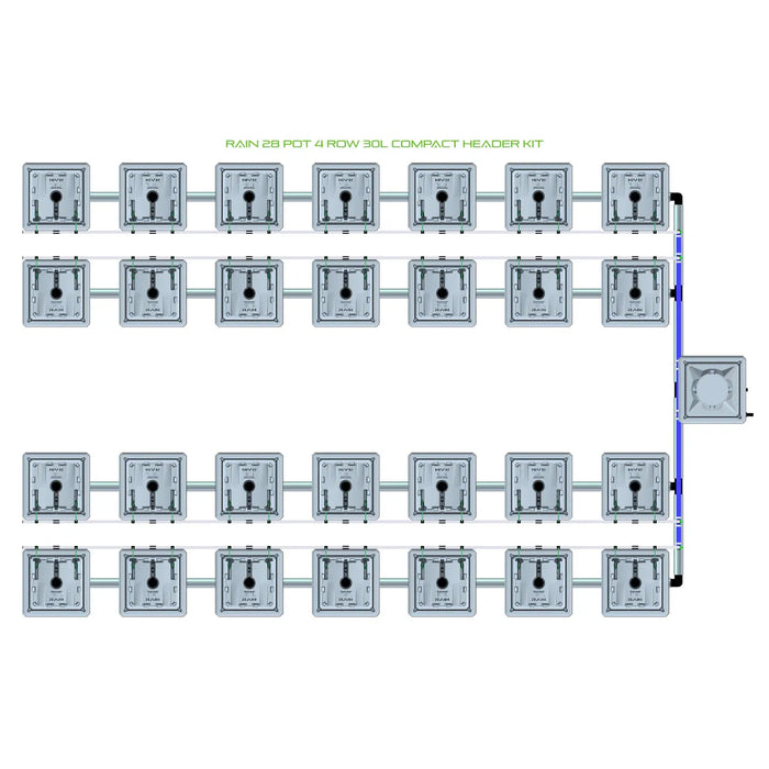 Alien Hydroponics RAIN 28 Pot 4 Row Kit