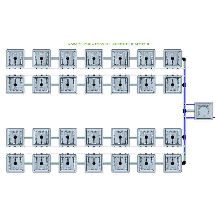 Alien Hydroponics RAIN 28 Pot 4 Row Kit