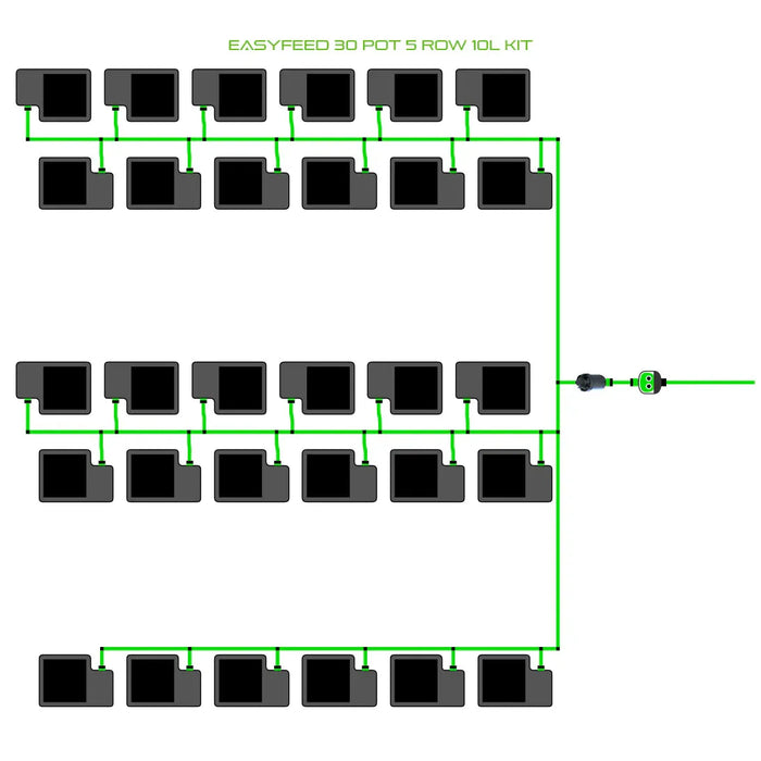 Alien Hydroponics EasyFeed 30 Pot 5 Row Kit