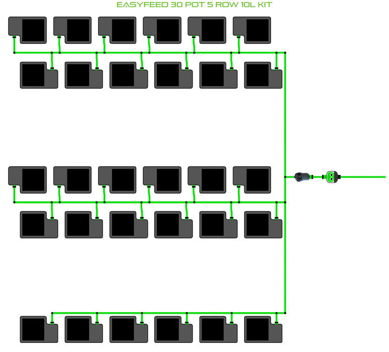Alien Hydroponics EasyFeed 30 Pot 5 Row Kit