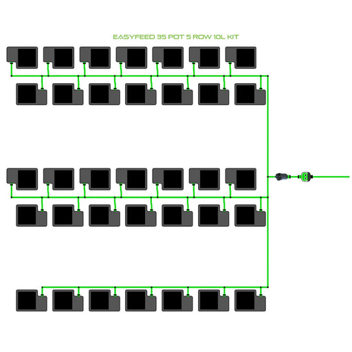 Alien Hydroponics EasyFeed 35 Pot 5 Row Kit