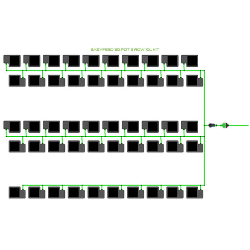 Alien Hydroponics EasyFeed 50 Pot 5 Row Kit