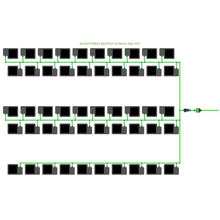 Alien Hydroponics EasyFeed 50 Pot 5 Row Kit