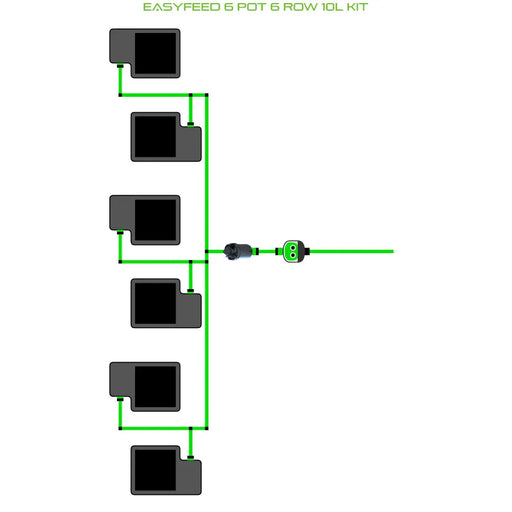 Alien Hydroponics EasyFeed 6 Pot 6 Row Kit