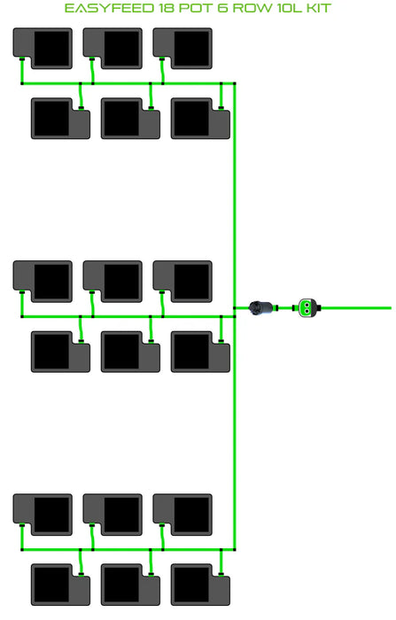 Alien Hydroponics EasyFeed 18 Pot 6 Row Kit