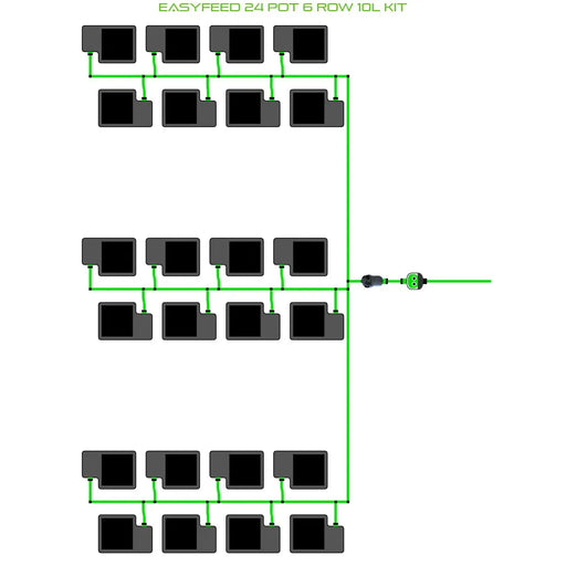 Alien Hydroponics EasyFeed 24 Pot 6 Row Kit