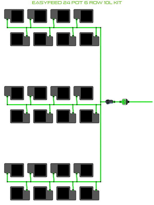 Alien Hydroponics EasyFeed 24 Pot 6 Row Kit