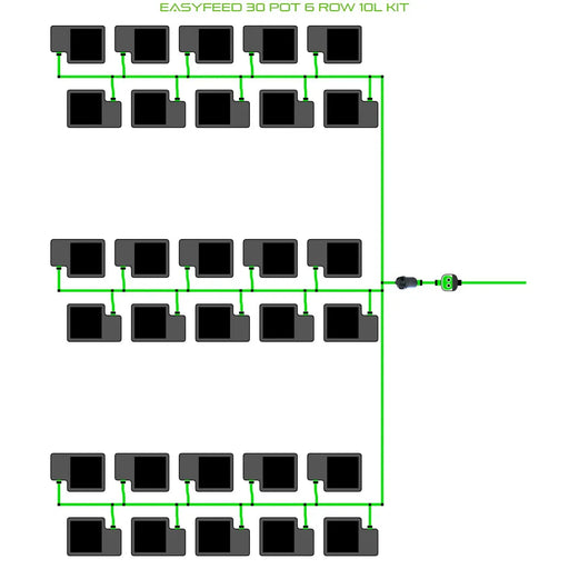 Alien Hydroponics EasyFeed 30 Pot 6 Row Kit