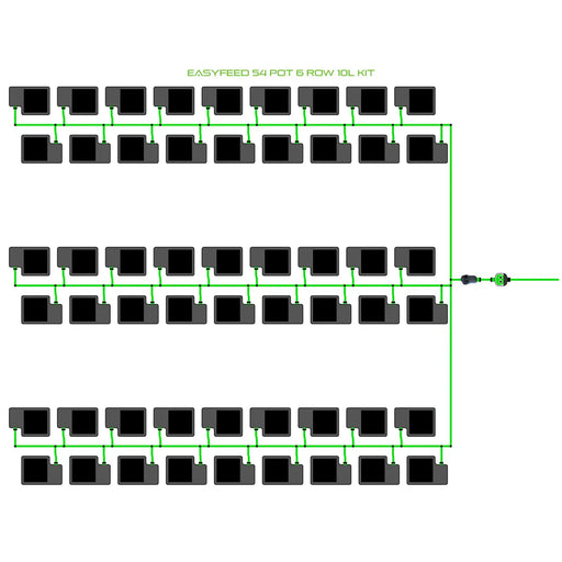 Alien Hydroponics EasyFeed 54 Pot 6 Row Kit