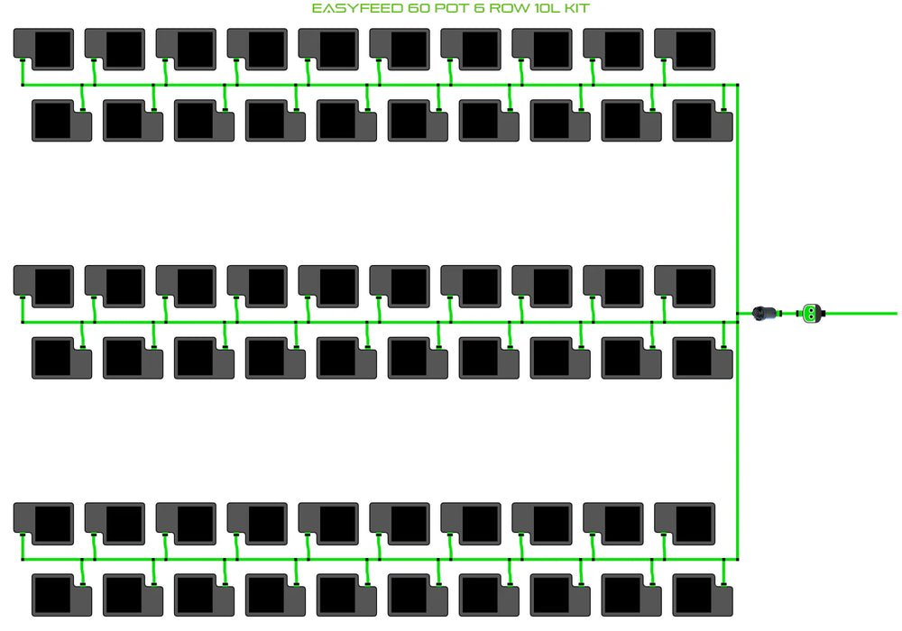 Alien Hydroponics EasyFeed 60 Pot 6 Row Kit