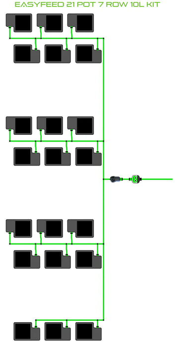 Alien Hydroponics EasyFeed 21 Pot 7 Row Kit