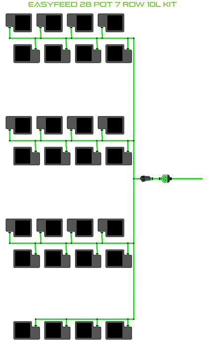 Alien Hydroponics EasyFeed 28 Pot 7 Row Kit