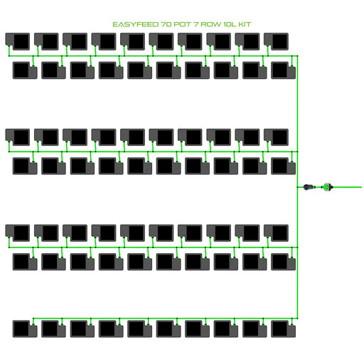 Alien Hydroponics EasyFeed 70 Pot 7 Row Kit