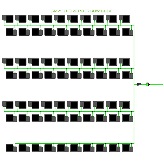 Alien Hydroponics EasyFeed 70 Pot 7 Row Kit