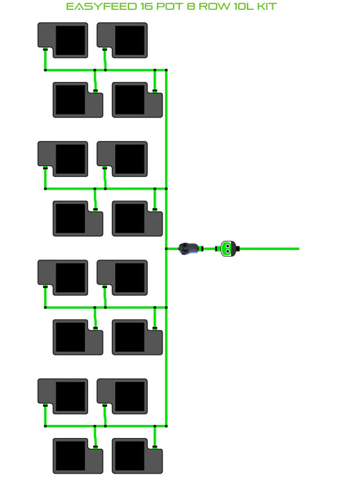 Alien Hydroponics EasyFeed 16 Pot 8 Row Kit