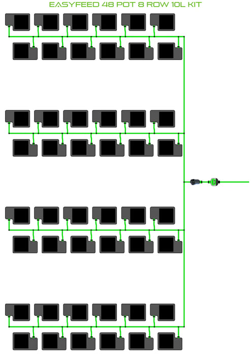 Alien Hydroponics EasyFeed 48 Pot 8 Row Kit