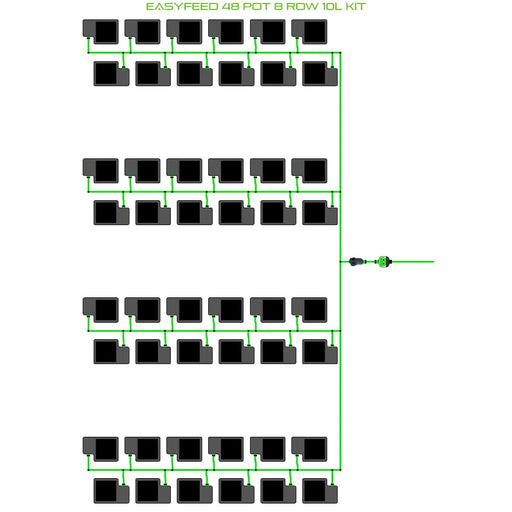 Alien Hydroponics EasyFeed 48 Pot 8 Row Kit