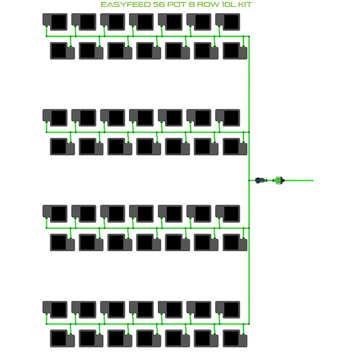 Alien Hydroponics EasyFeed 56 Pot 8 Row Kit
