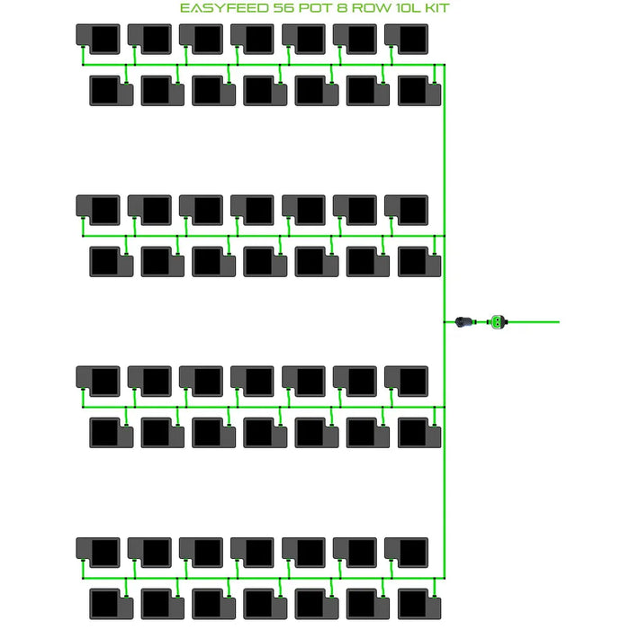 Alien Hydroponics EasyFeed 56 Pot 8 Row Kit