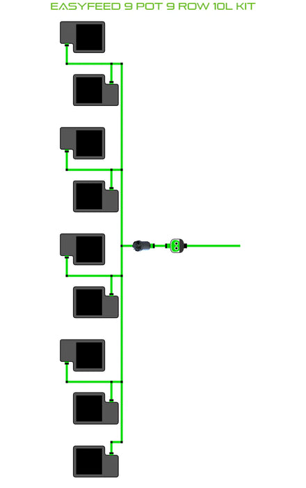 Alien Hydroponics EasyFeed 9 Pot 9 Row Kit