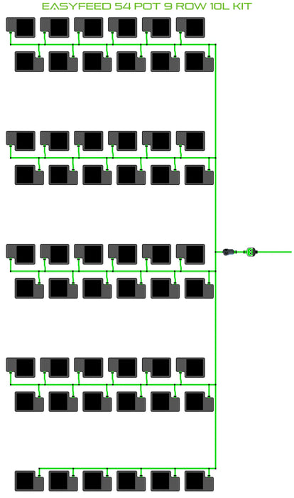 Alien Hydroponics EasyFeed 54 Pot 9 Row Kit