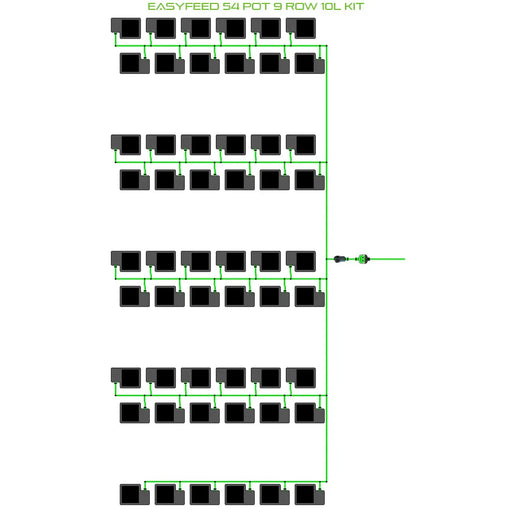 Alien Hydroponics EasyFeed 54 Pot 9 Row Kit