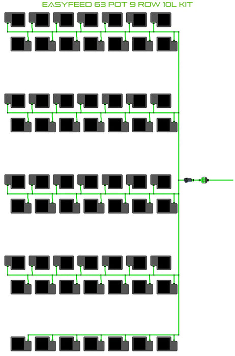 Alien Hydroponics EasyFeed 63 Pot 9 Row Kit