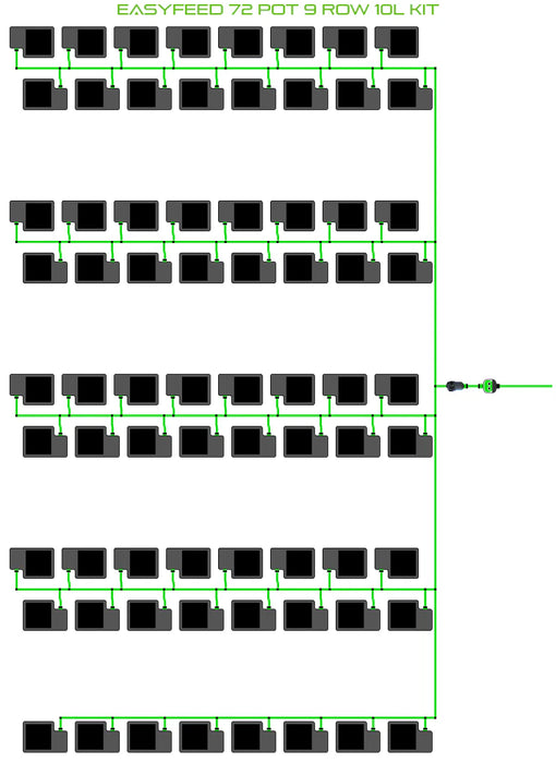 Alien Hydroponics EasyFeed 72 Pot 9 Row Kit