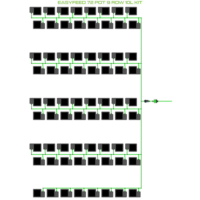 Alien Hydroponics EasyFeed 72 Pot 9 Row Kit