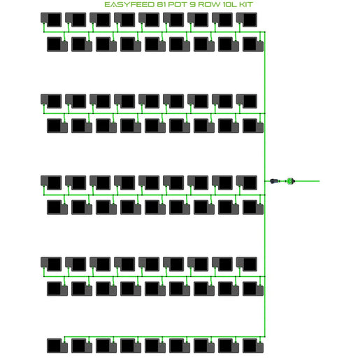 Alien Hydroponics EasyFeed 81 Pot 9 Row Kit