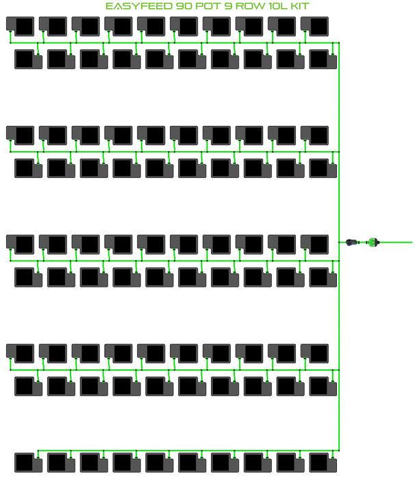 Alien Hydroponics EasyFeed 90 Pot 9 Row Kit