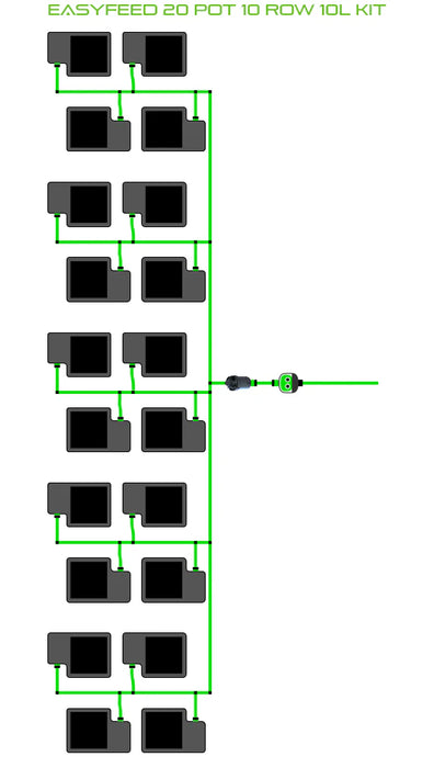 Alien Hydroponics EasyFeed 20 Pot 10 Row Kit